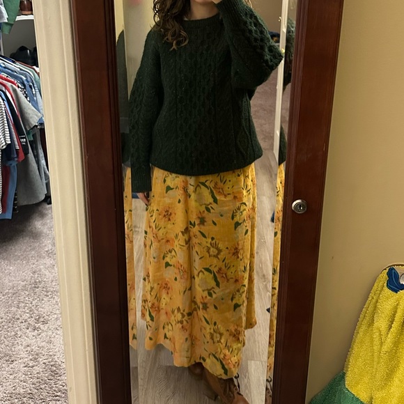 Vintage Lodenfrey orange floral linen skirt - Picture 5 of 5